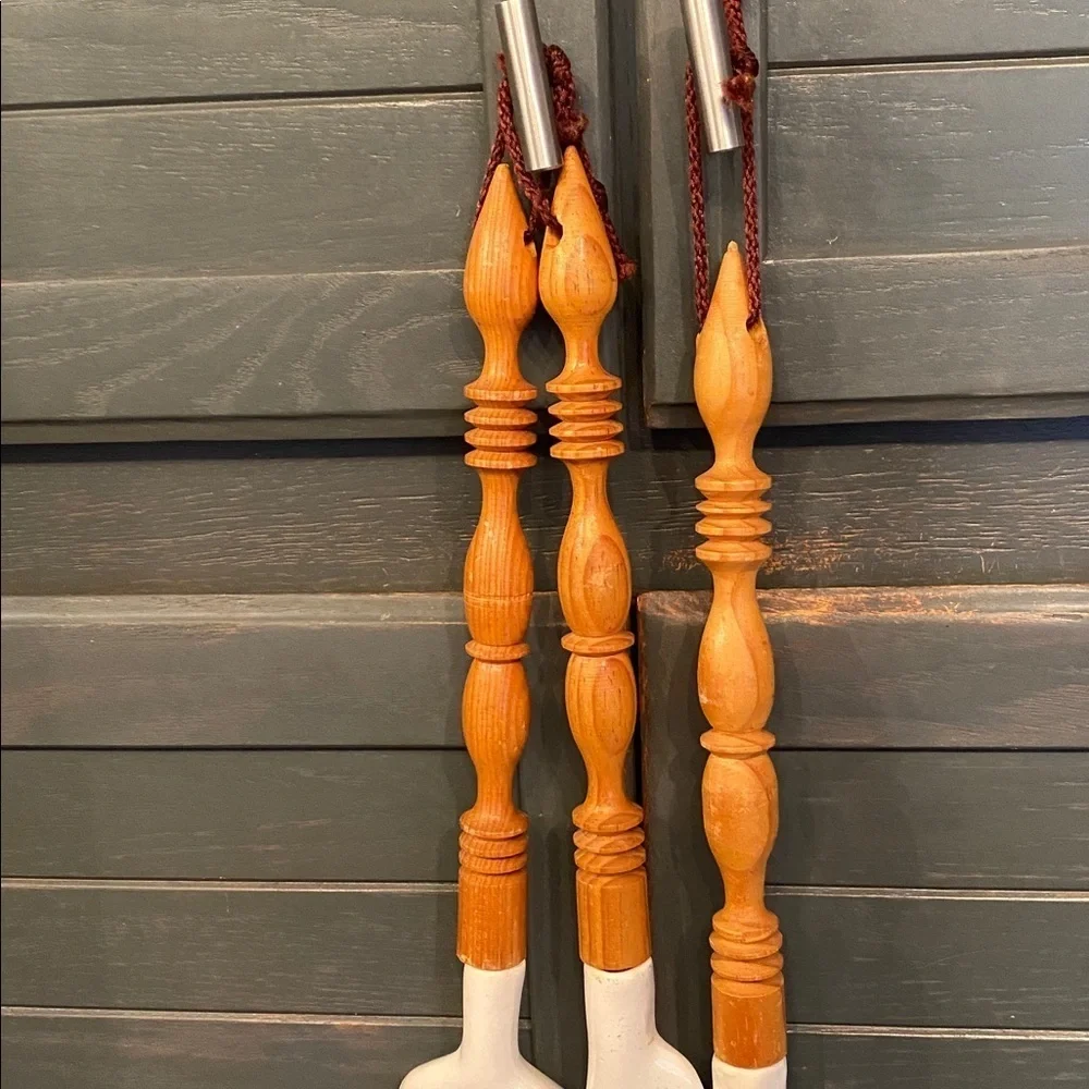 Vintage Wooden Utensil Set with Floral Design - Picture 3 of 16